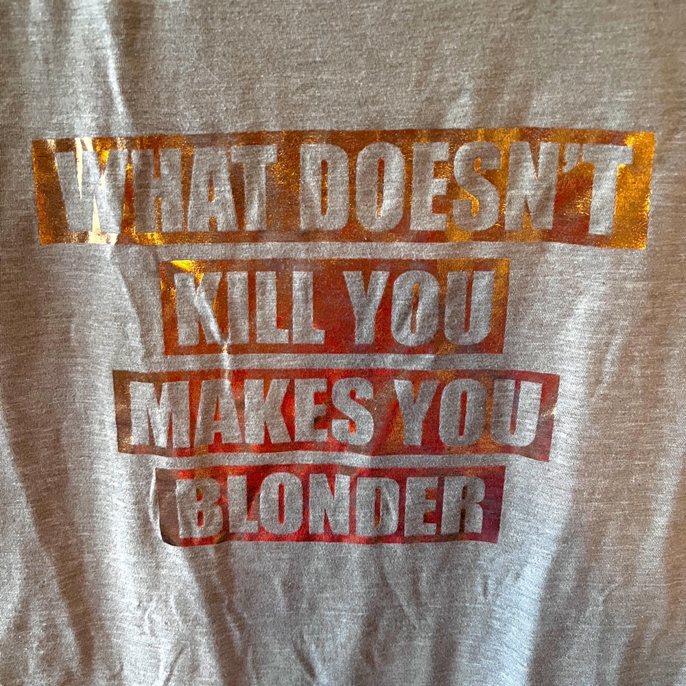 Pam & Gela cap sleeve muscle t shirt L army green with gold letters sleeveless